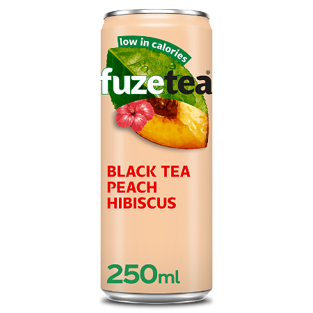 Fuze Tea Black Tea Peach Hibiscus 250ml blik